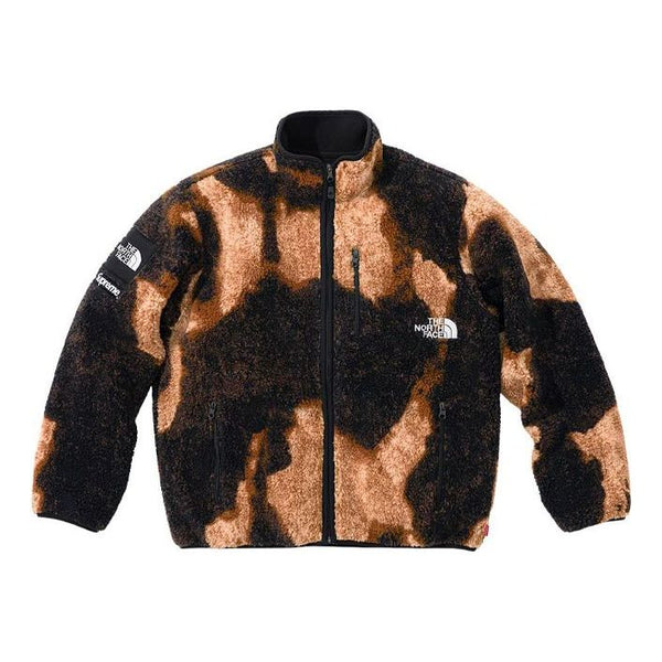 

Куртка x the north face bleached denim print fleece jacket 'beige black' Supreme, бежевый