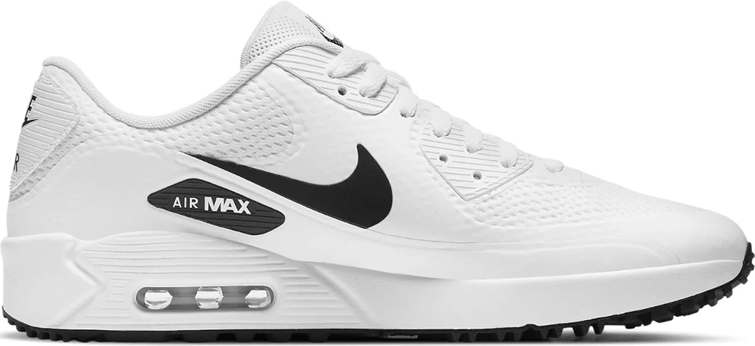 Мужские кожаные гимнастические кроссовки Nike Air Max 90, белый/черный