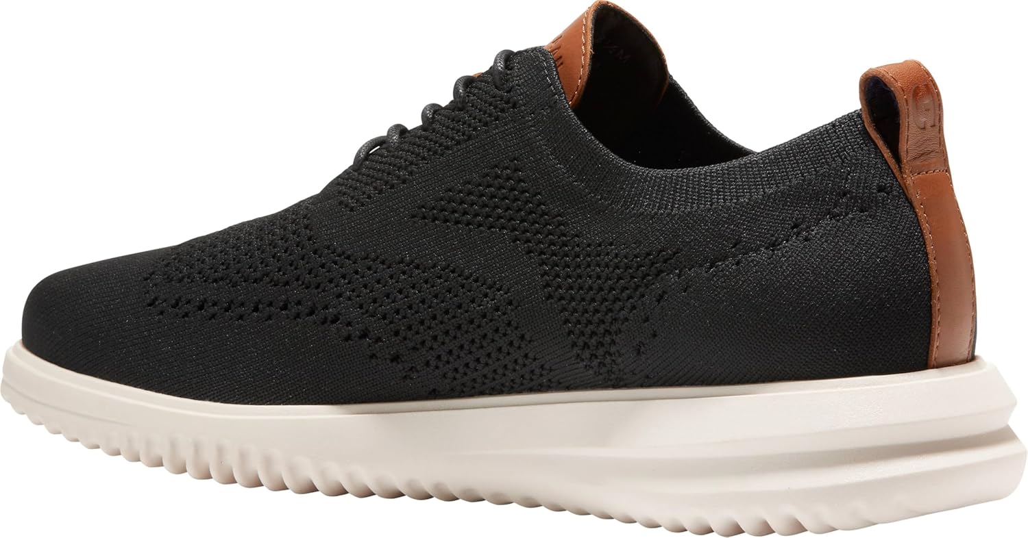 Мужские оксфорды Cole Haan Grand Stitchlite с крыловидным носком, слоновая кость/черный — фото 3