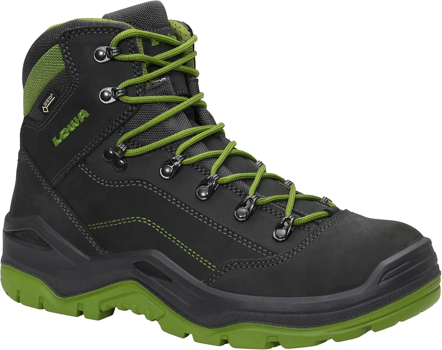 ELTEN Рабочие защитные ботинки LOWA Renegade Work GTX Green Mid S3S CI, для мужчин и женщин, кожа/текстиль, стальной защитный носок, легкие, спортивные