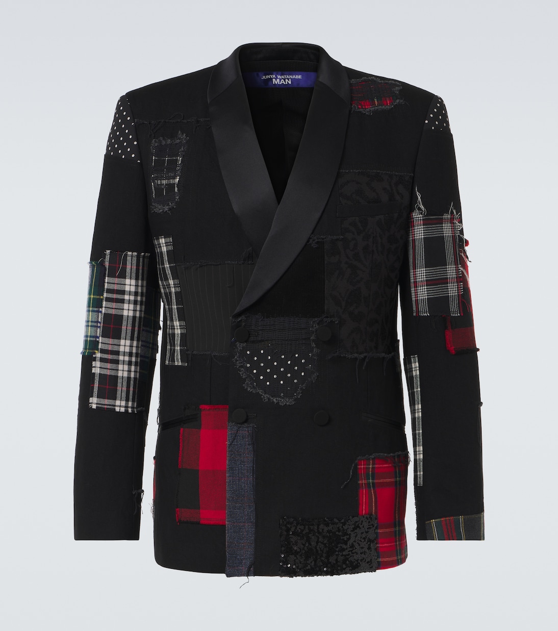 

Пиджак в стиле пэчворк Junya Watanabe, Black X Check Mix