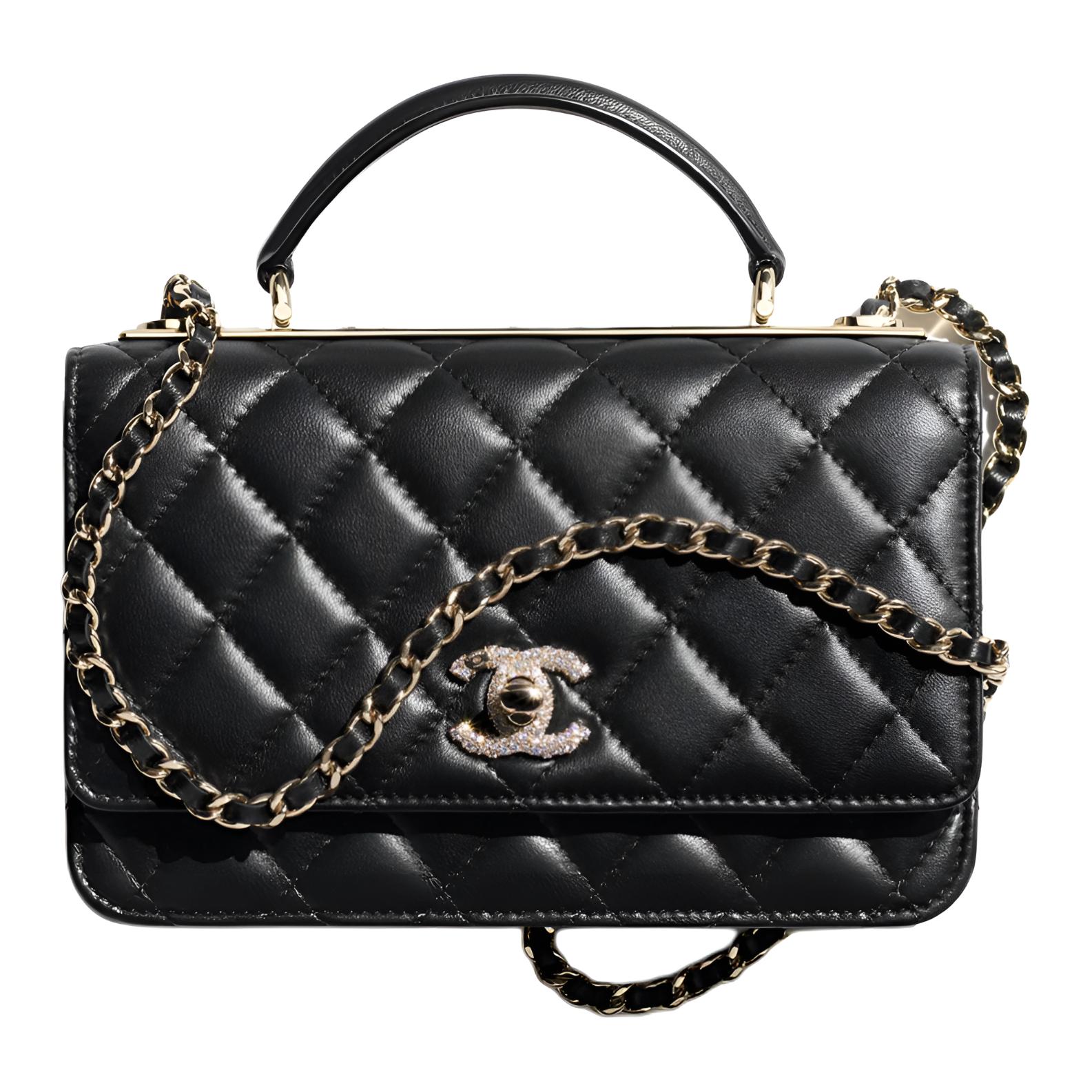 

CHANEL Барабанная кожаная сумка через плечо, женская черная