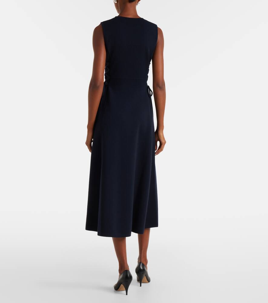 Платье миди из вирджинской шерсти Delfi Max Mara, Blu Marino — фото 3
