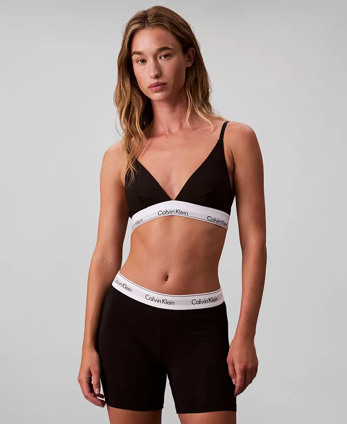 Женские трусы-боксеры Icon из хлопка и модала QF8528 Calvin Klein, черный — фото 4