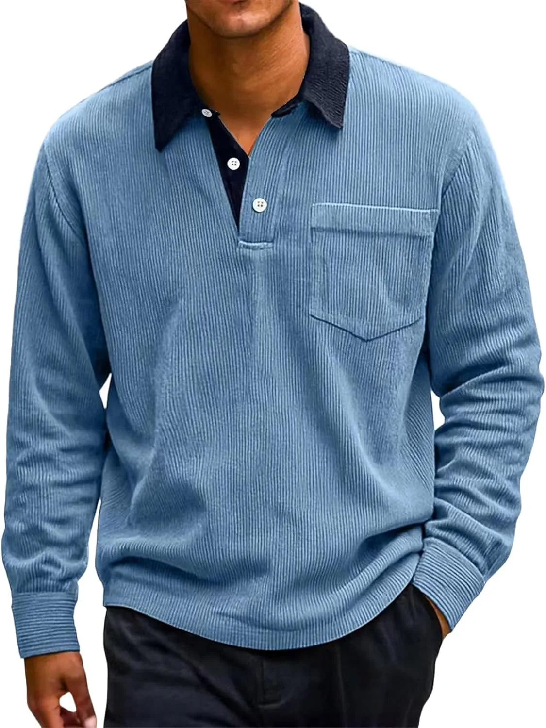 

CRNTCEM мужская поло с длинным рукавом в стиле пэчворк