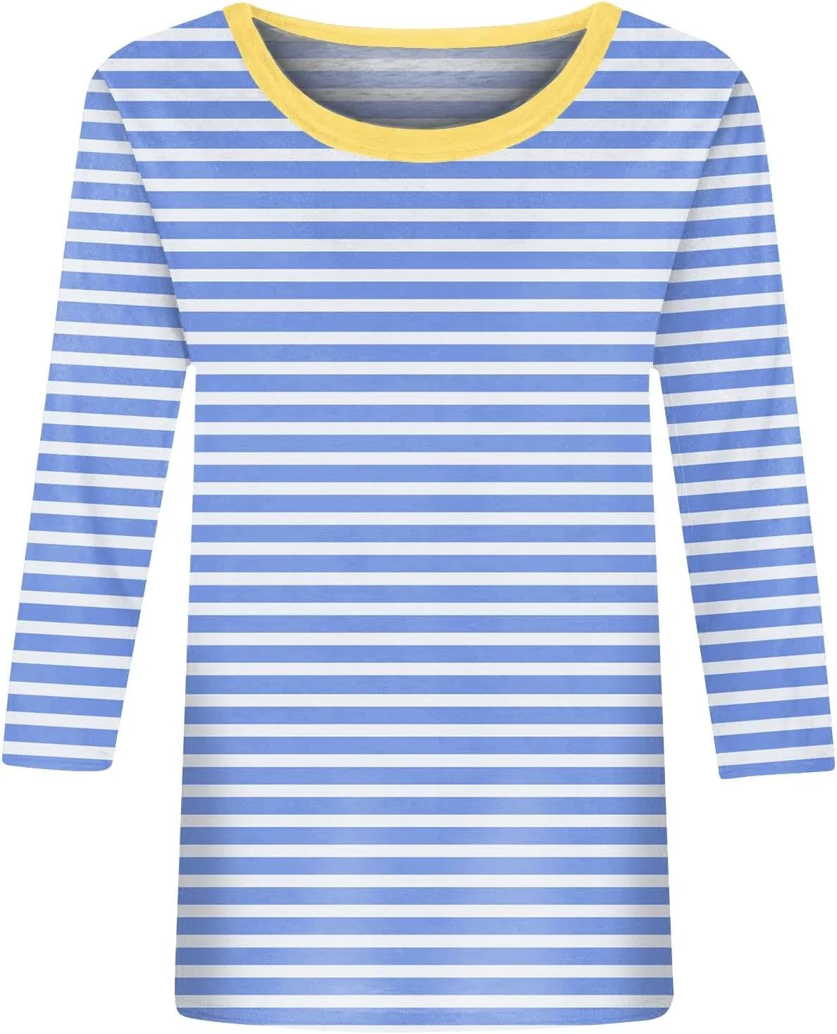 Топ с рукавом 3/4 длины, круглый вырез, Light Blue — фото 3