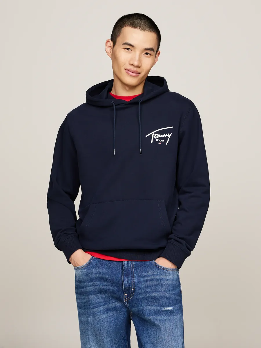

Толстовка Tommy Jeans с капюшоном "TJM REG ENTRY GRAPHIC HOODIE EXT" и надписью-логотипом, синий