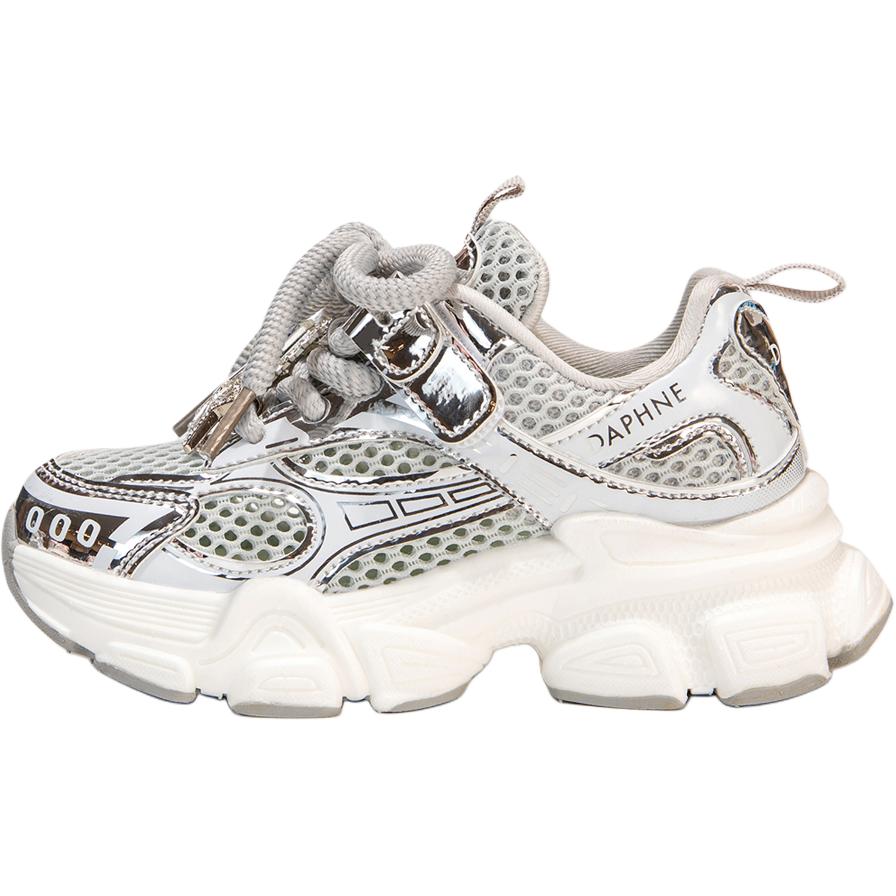 

Дышащие нескользящие износостойкие увеличивающие рост антиударные беговые кроссовки kids' DAPHNE KIDS, серебро