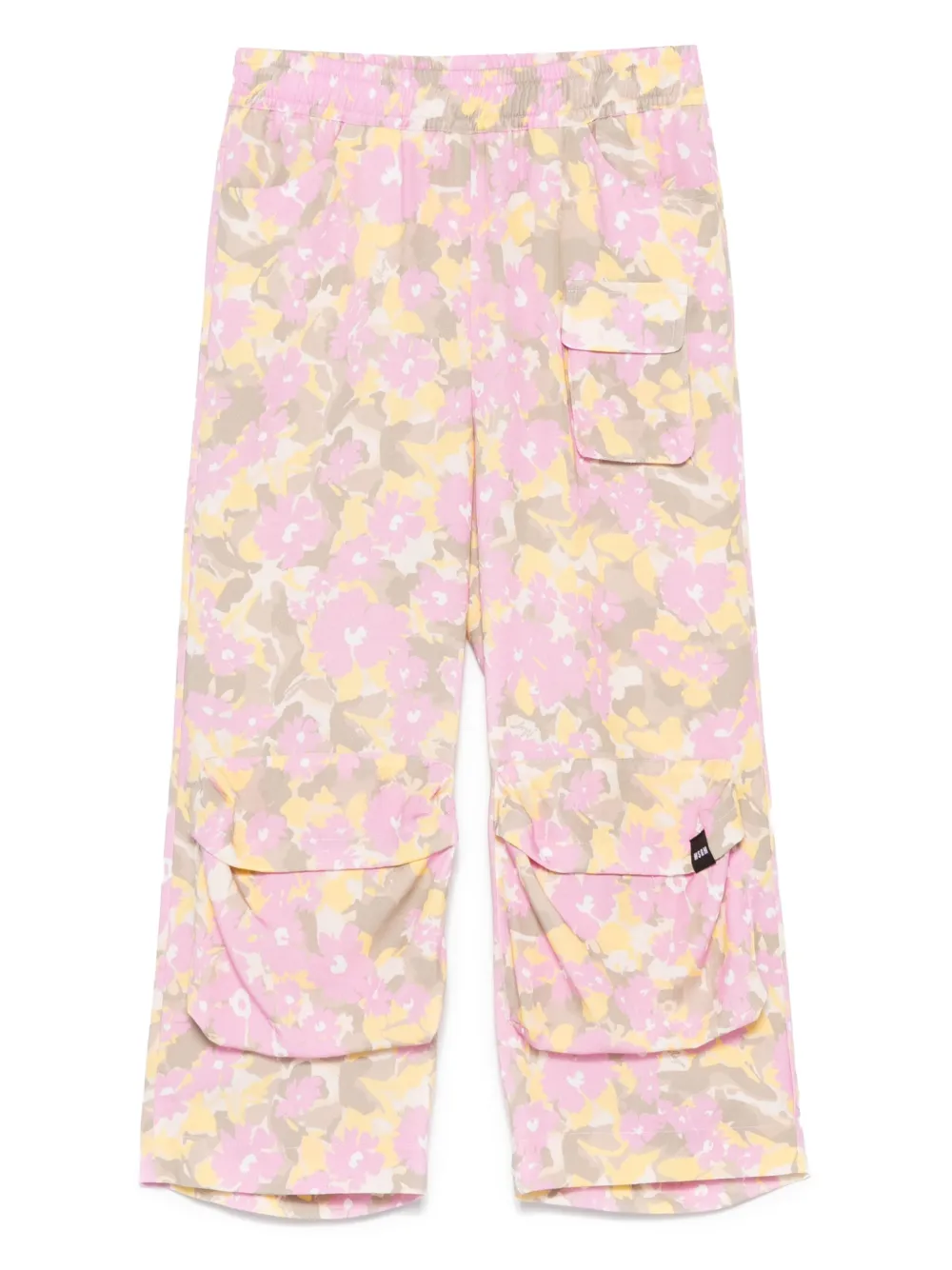 

Брюки с цветочным принтом MSGM Kids, розовый