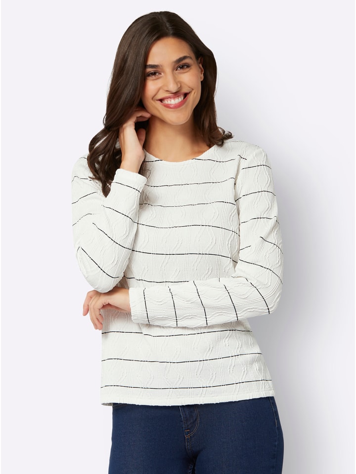 

Рубашка с длинными рукавами в белую и черную полоску Sieh an!