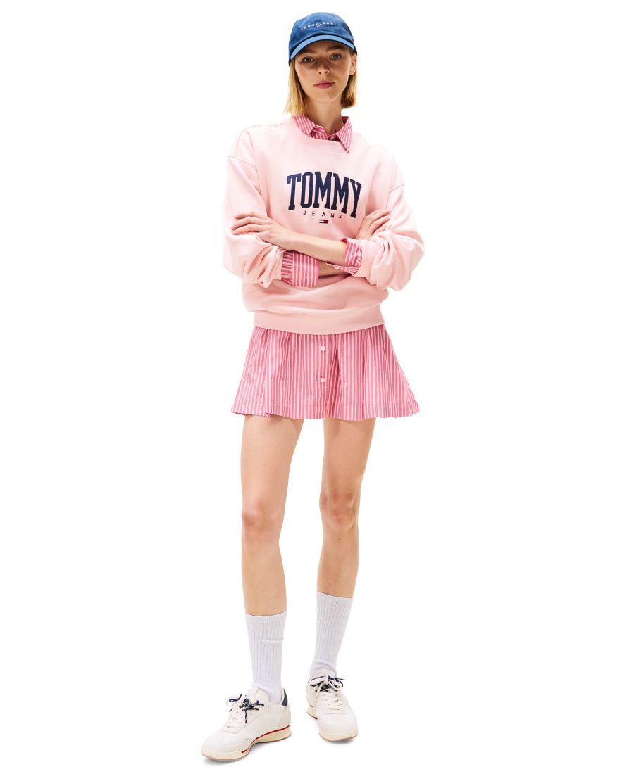 

Женская толстовка с круглым вырезом и логотипом университетской команды Tommy Jeans, Pink Dream