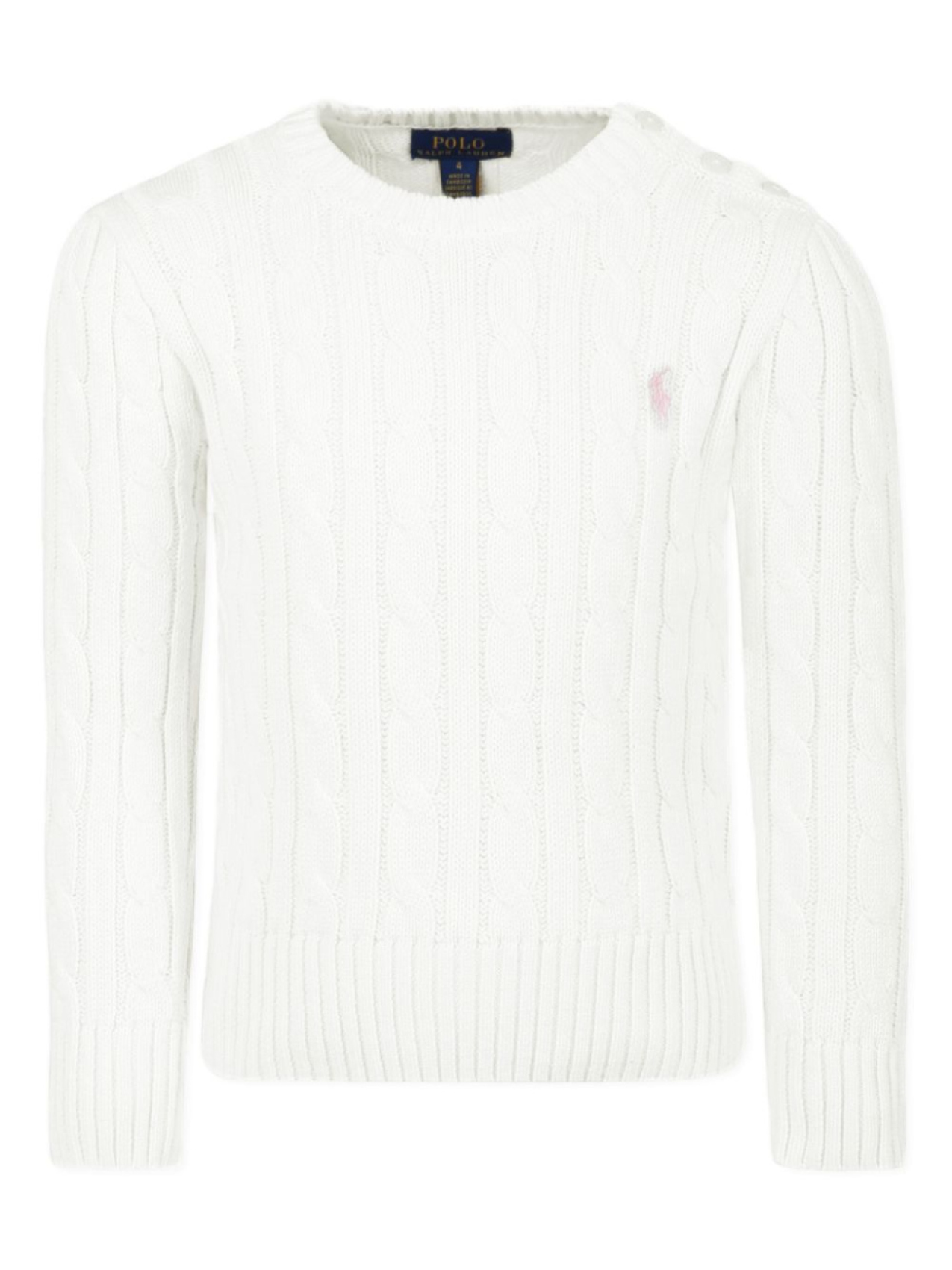 

POLO RALPH LAUREN KIDS свитер фактурной вязки, белый