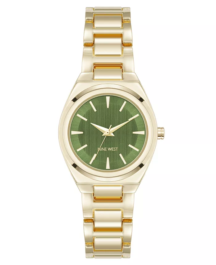 

Женские часы Quartz Minimalist с оливковым циферблатом и позолоченным металлическим сплавом, 30 мм Anne Klein