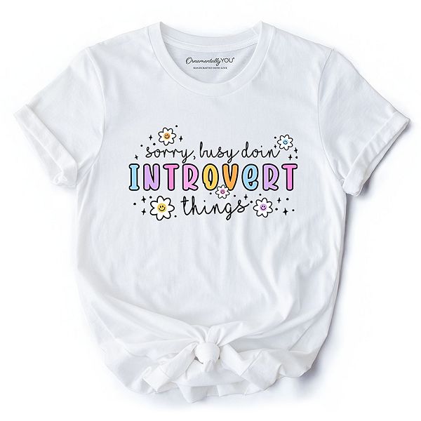 

Футболка Introvert things mental health, милая весенняя футболка Ornamentallyyou, White