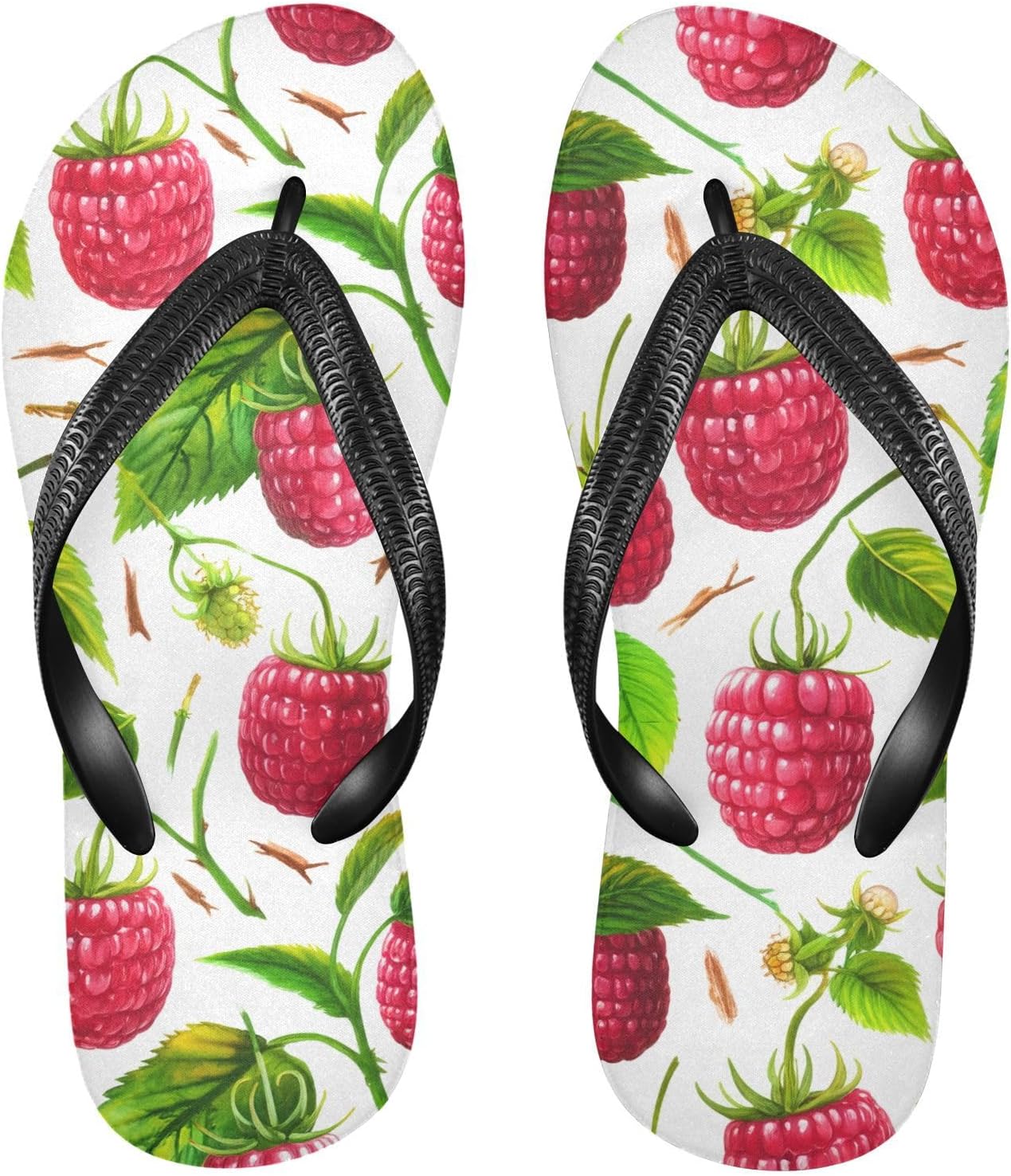 

Белые шлепанцы с рисунком малиновых листьев, пляжные сандалии-вьетнамки, резинескользящие летние тапочки для ходьбы, обувь для мужчин и женщин Sinestour