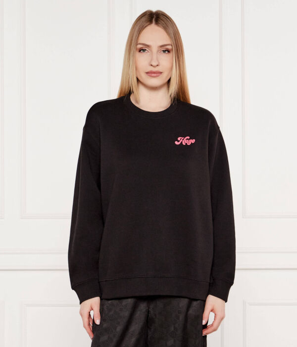 

Свитер классический crew_4 Loose fit frotinis audinys Hugo, черный