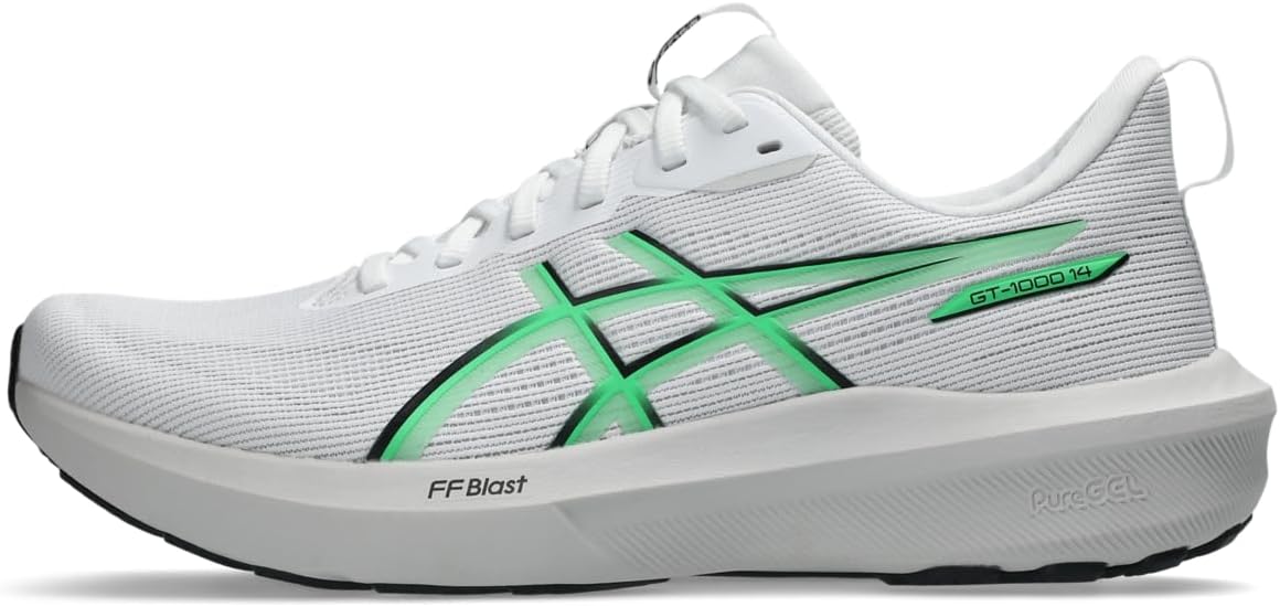 

Беговые кроссовки ASICS GT-1000 14 для мужчин, белый/зеленый