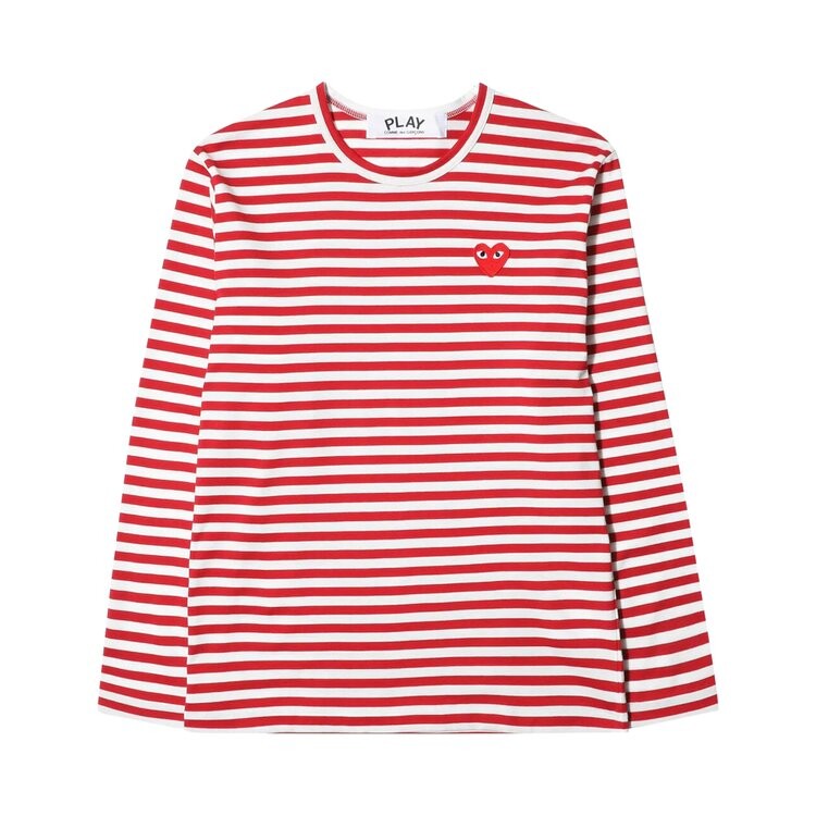 Футболка Comme Des Garçons PLAY Comme des Garçons PLAY Striped 'Red/White', красный — фото 2
