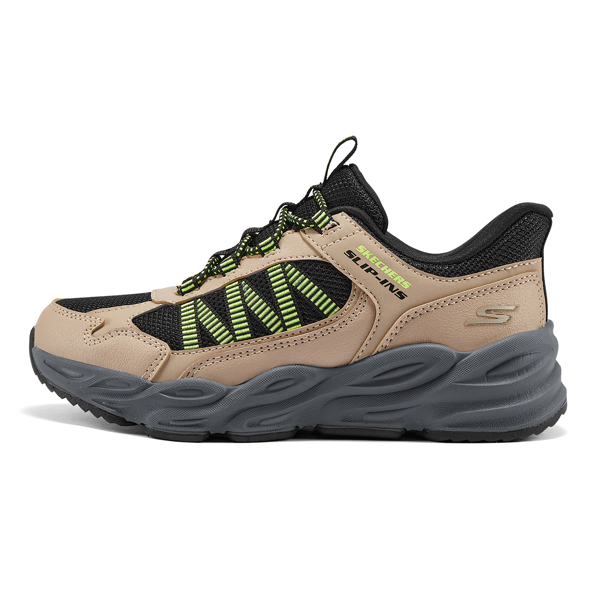 

Skechers Kids Детские кроссовки для активного отдыха с амортизацией, износостойкими, противоскользящими и противоударными свойствами, бежевого цвета