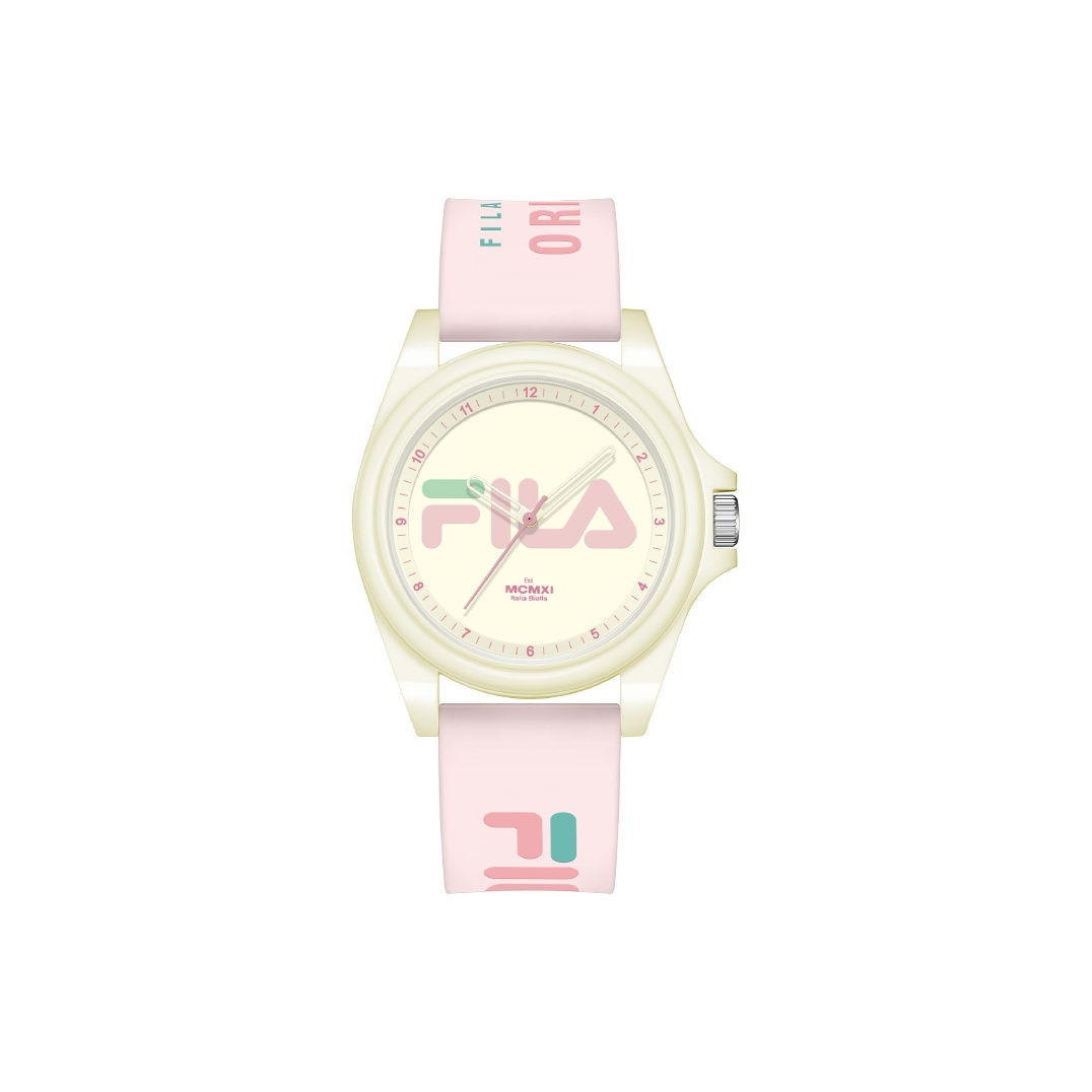 

FILA Часы Wrist Watch Quartz Movement Silicone Strap White Dial Women's Watch, [First Lotus Red]-6568-009