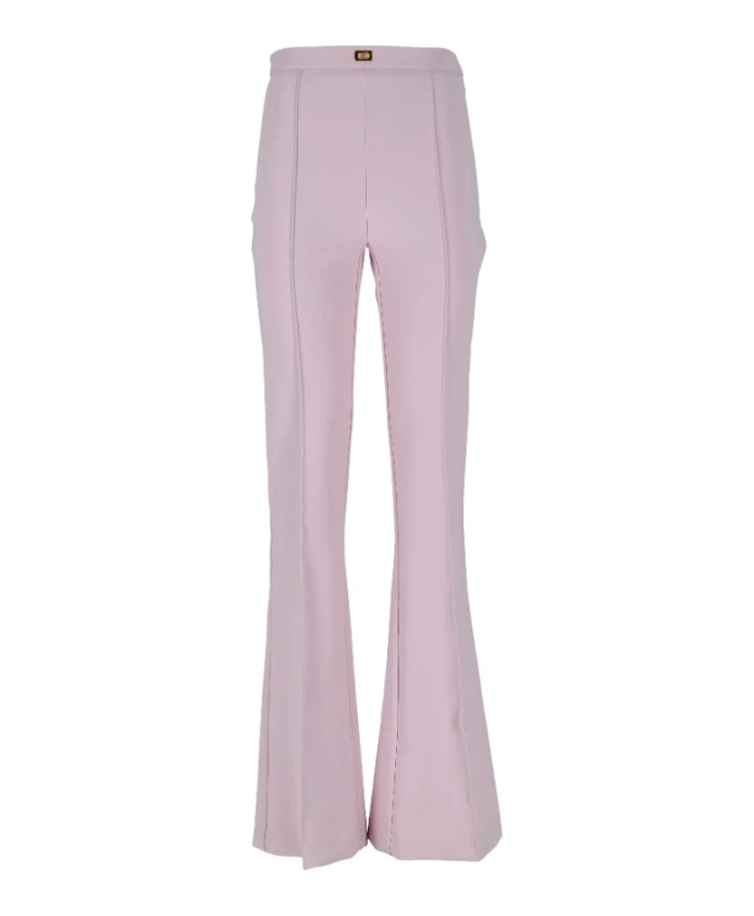 

Расклешенные брюки из эластичного крепа с логотипом. Elisabetta Franchi, фиолетовый