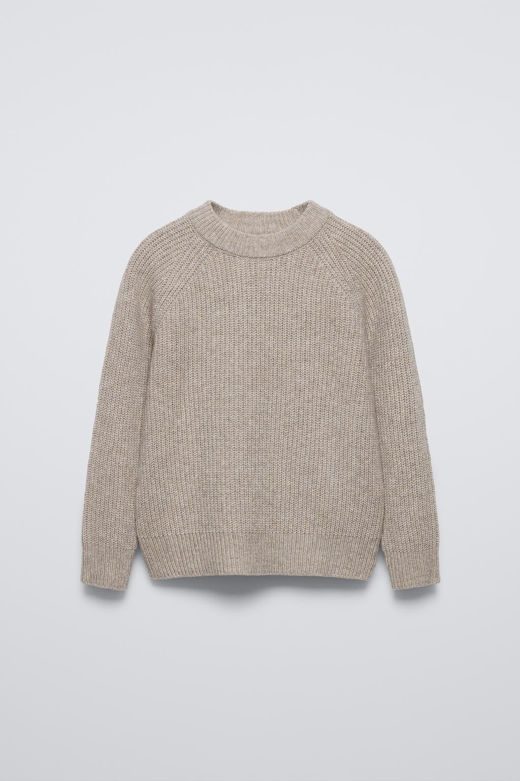 

Вязаный свитер ZARA, светло-бежевый