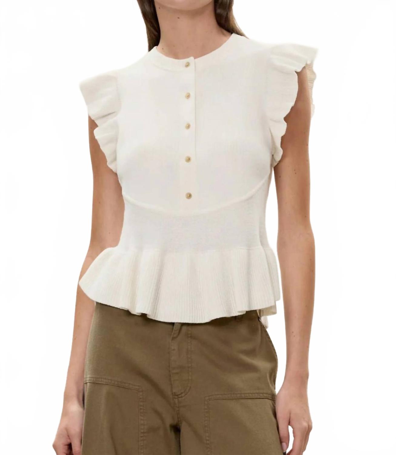 

Вязаный свитер Rhea цвета слоновой кости Rebecca Taylor, слоновая кость