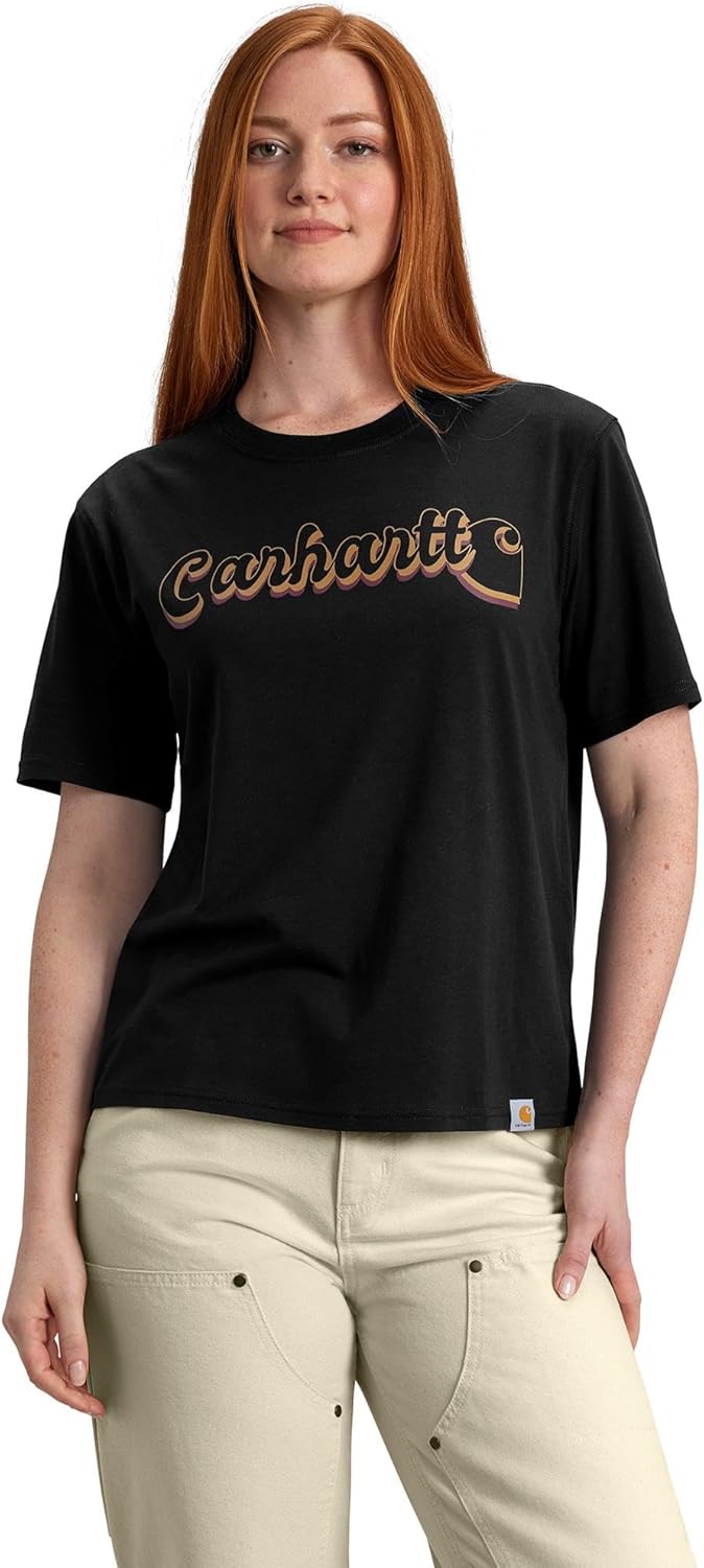 

Carhartt Women's 106833 футболка из серии Tencel Fiber, свободного кроя, Black, Черный, Carhartt Women's 106833 футболка из серии Tencel Fiber, свободного кроя, Black