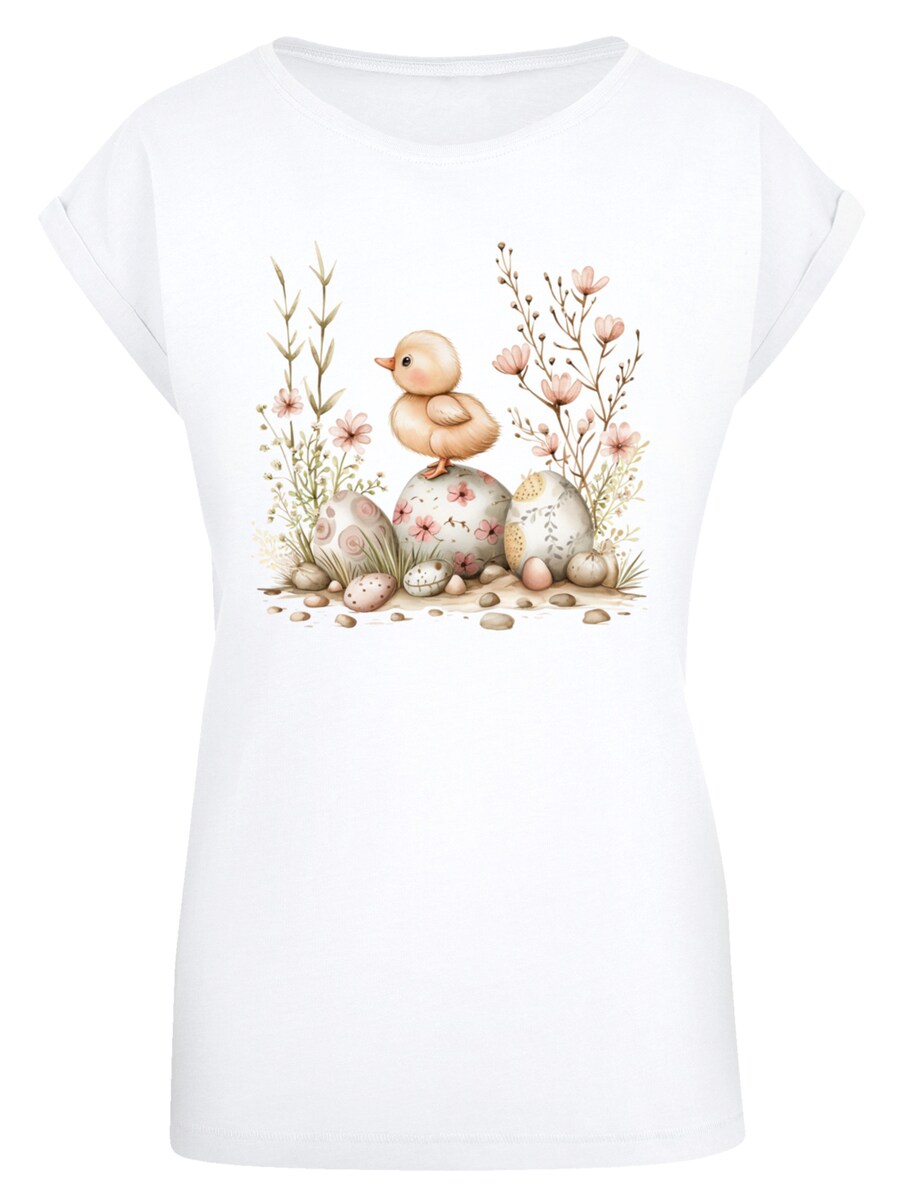

Рубашка F4NT4STIC Ostern Küken Ei Blumen, белый