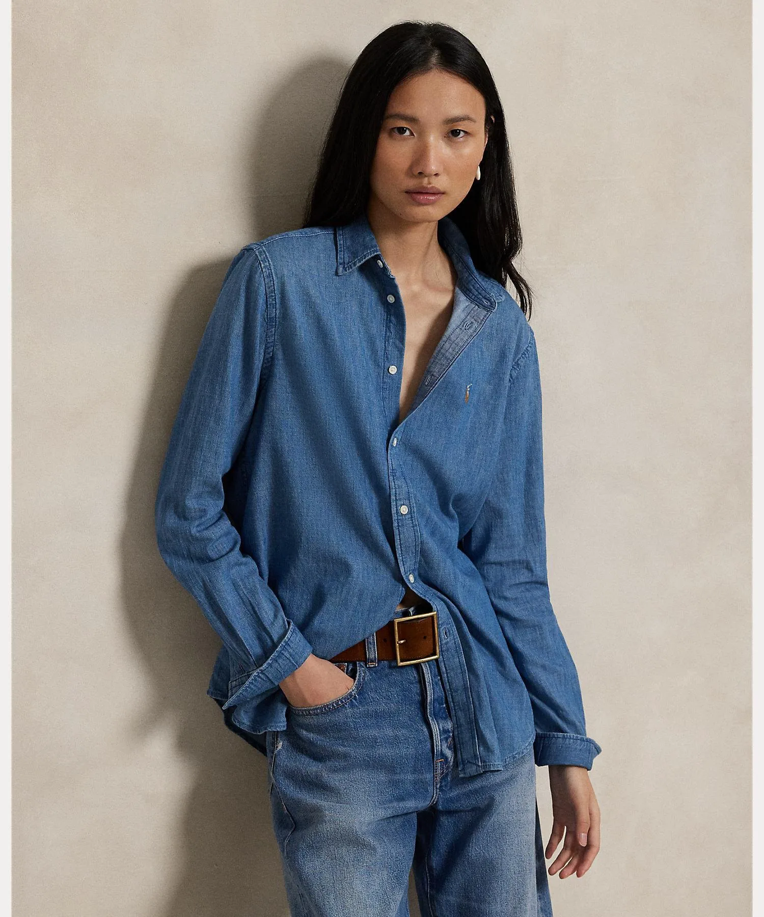 Классическая джинсовая рубашка Polo Ralph Lauren, 400 Blue