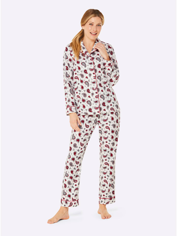 

WITT WEIDEN Пижама с принтом цвета экрю и красного цвета