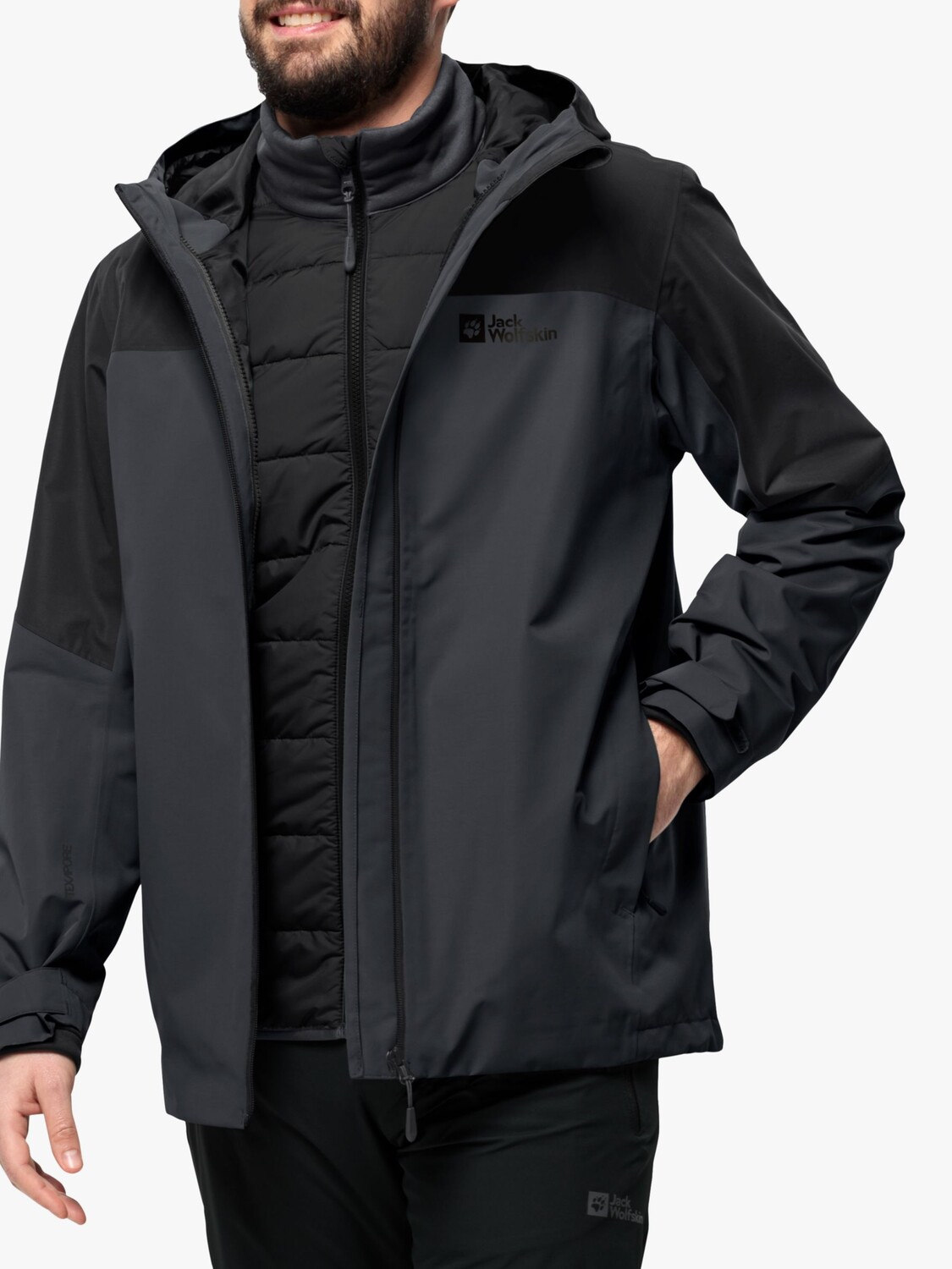 

Мужская водонепроницаемая куртка Glaabach 3-в-1 Jack Wolfskin, черный