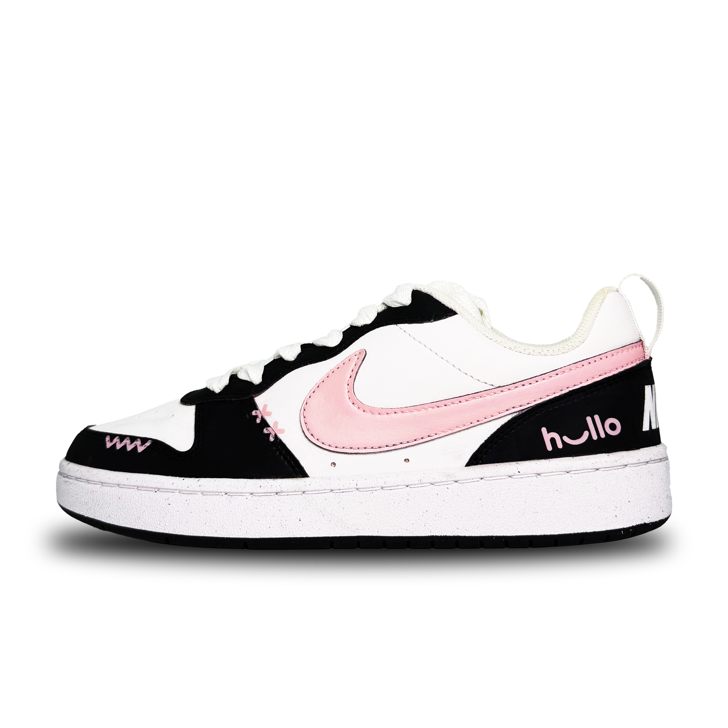 

Nike Court Borough Hello Pink нескользящие устойчивые к истиранию низкие кроссовки для скейтбординга Pink Kids'