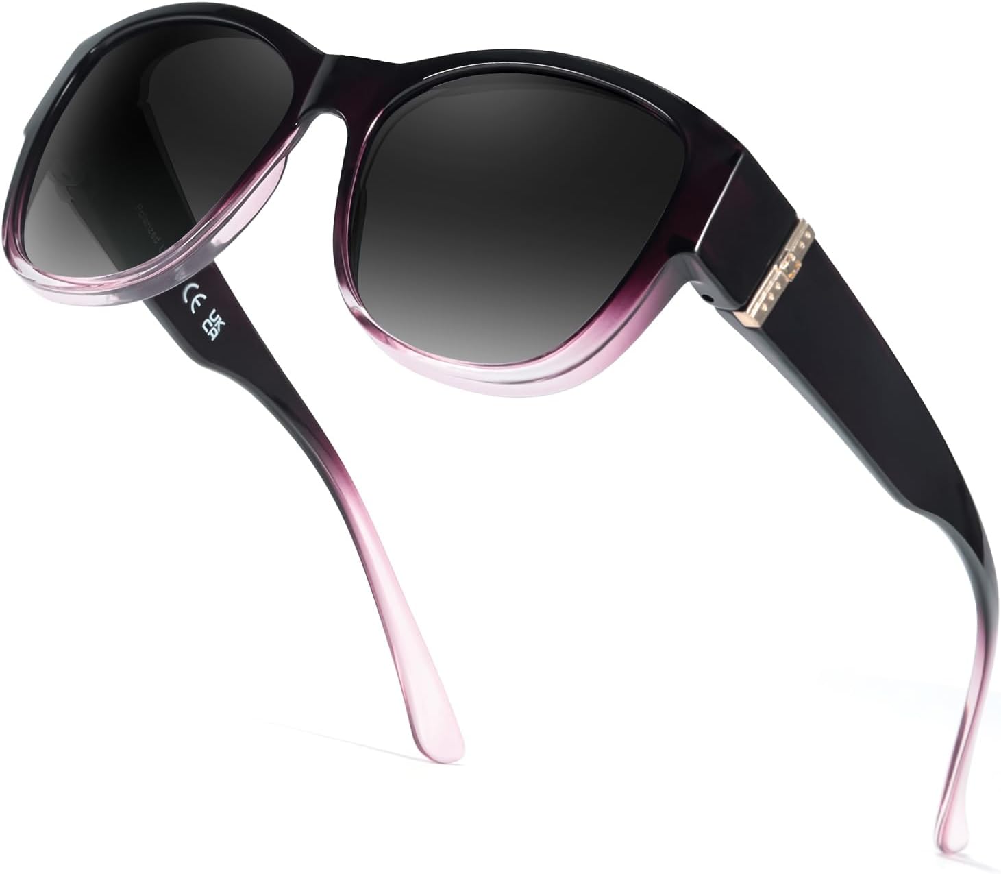 

Поляризованные солнцезащитные очки FIMILU для женщин, модные солнцезащитные очки с защитой UV400 для повседневной носки на открытом воздухе, A2 Fadepurple Frame/Grey Lens