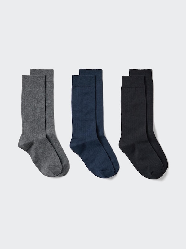

Носки в рубчик (3 пары) Uniqlo, 08 dark grey