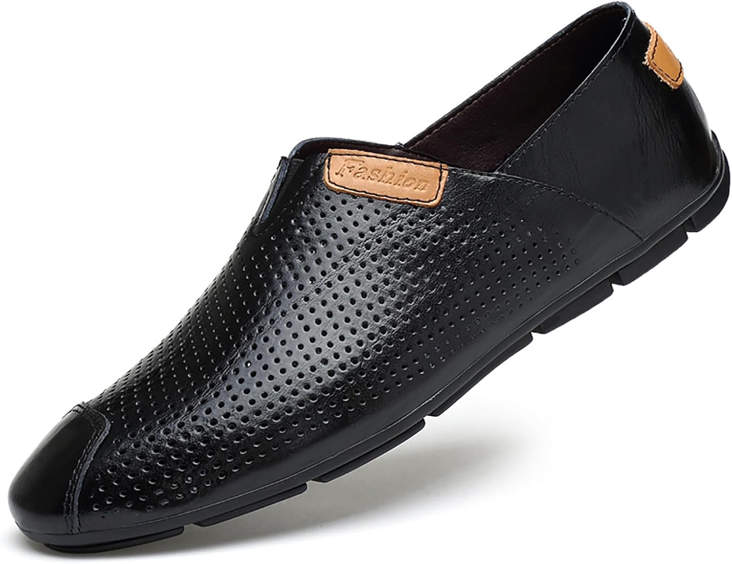 

Мужские лоферы из натуральной кожи, мягкие, дышащие, с вырезами, на плоской подошве, повседневные, легкие, работы и ходьбы Egebs, черный