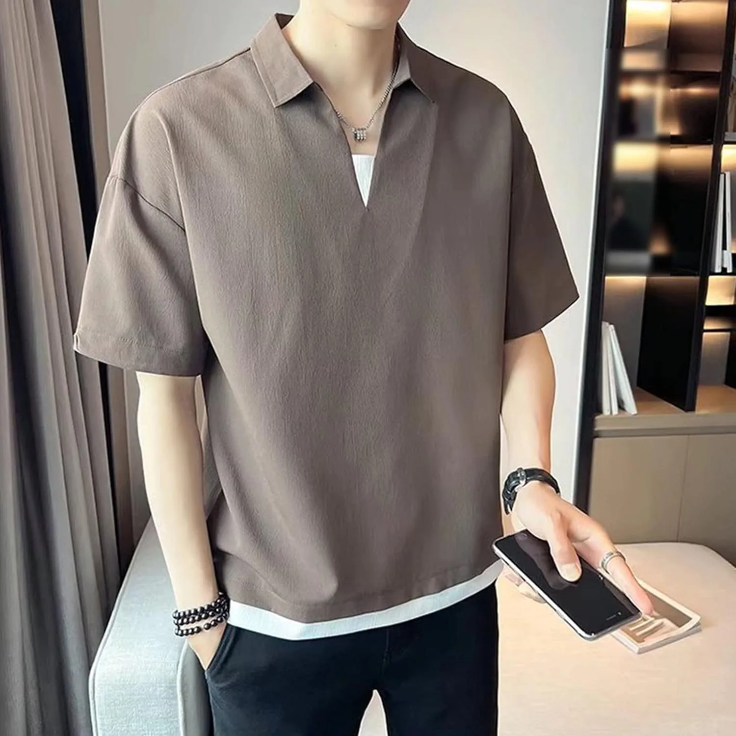 Мужская футболка для гольфа Pique Jersey, короткий рукав, Slim Fit — фото 4