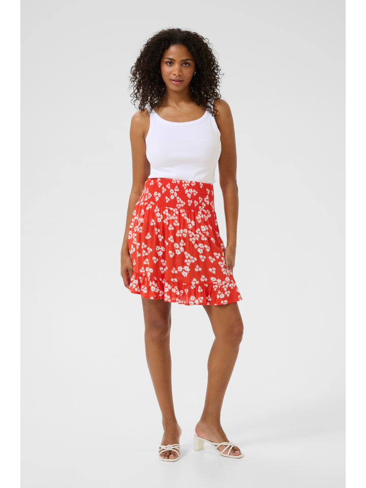 

Kaffe Юбка KAthora, стандартный крой, цвет Red/Chalk/Red Petit Fleur