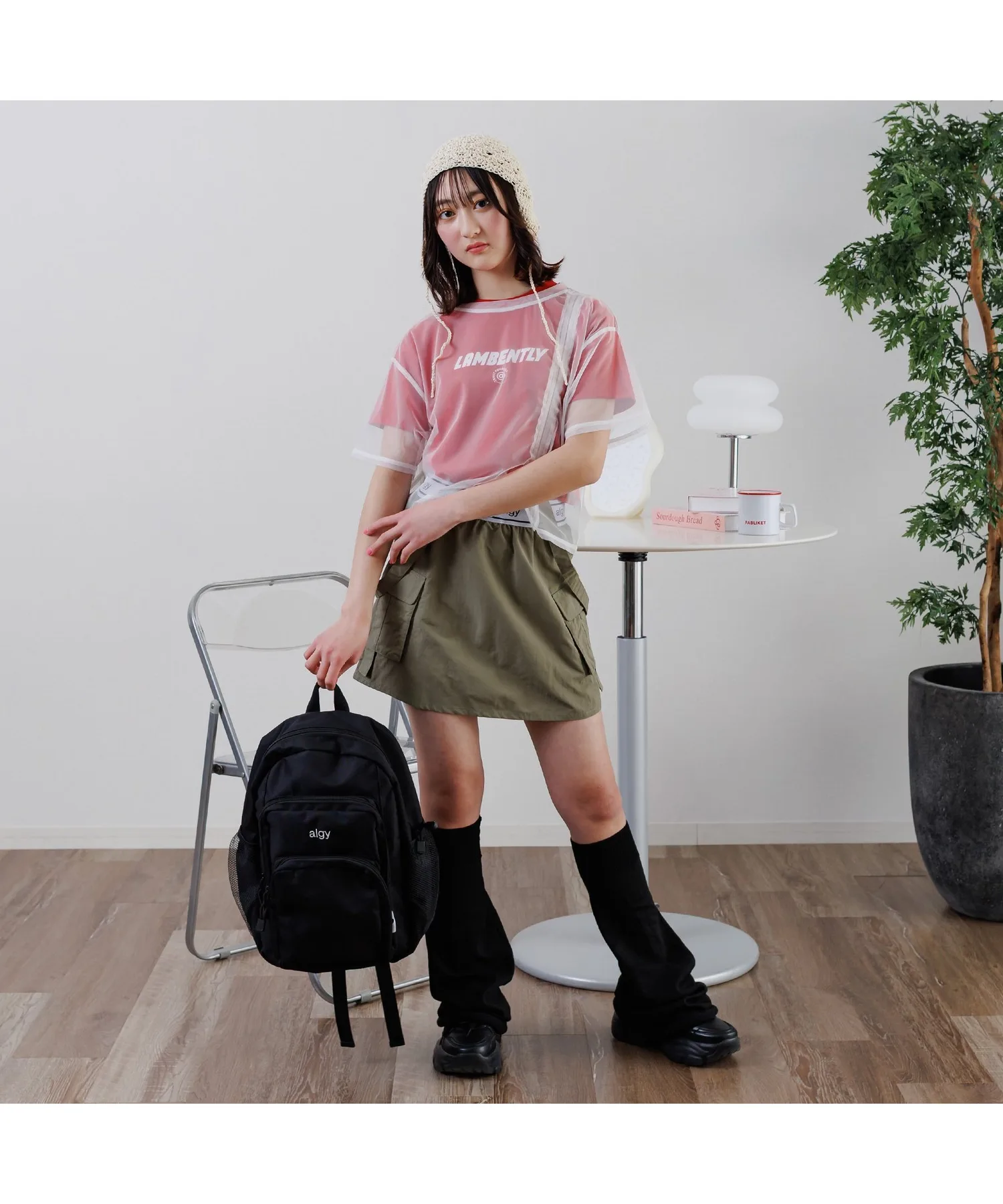 Детский топ с шиллингом и футболкой algy Shirring Chulle Top & T Set красный — фото 4