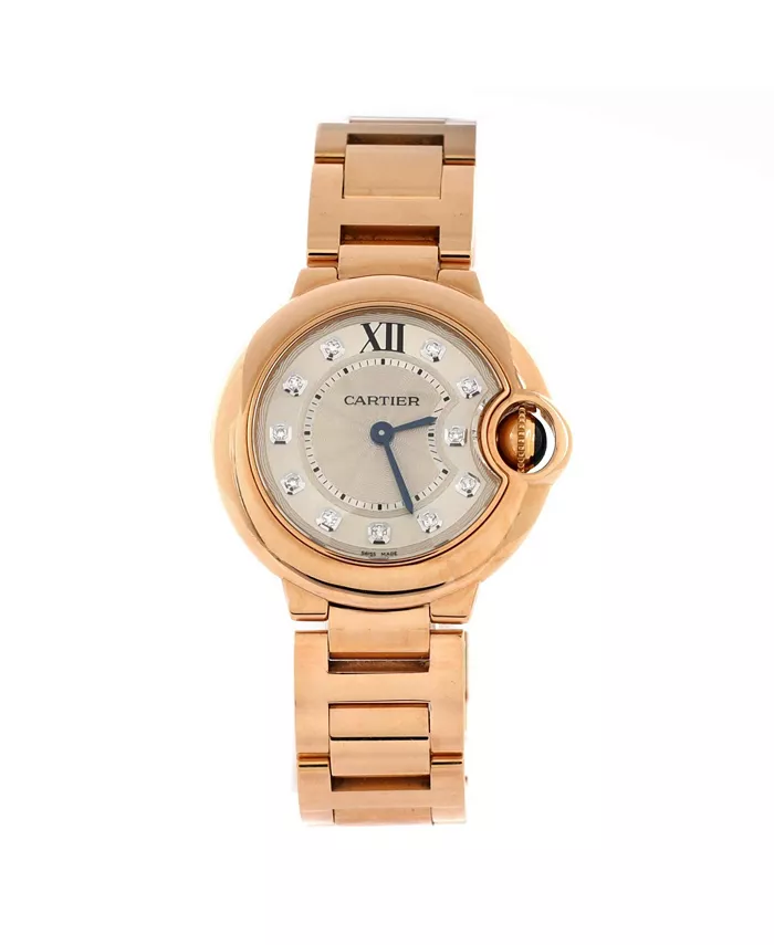 

Часы Ballon Bleu de Cartier с кварцевым механизмом, розовое золото и бриллиантовые метки, 28 мм Pre-Owned Cartier, золотой