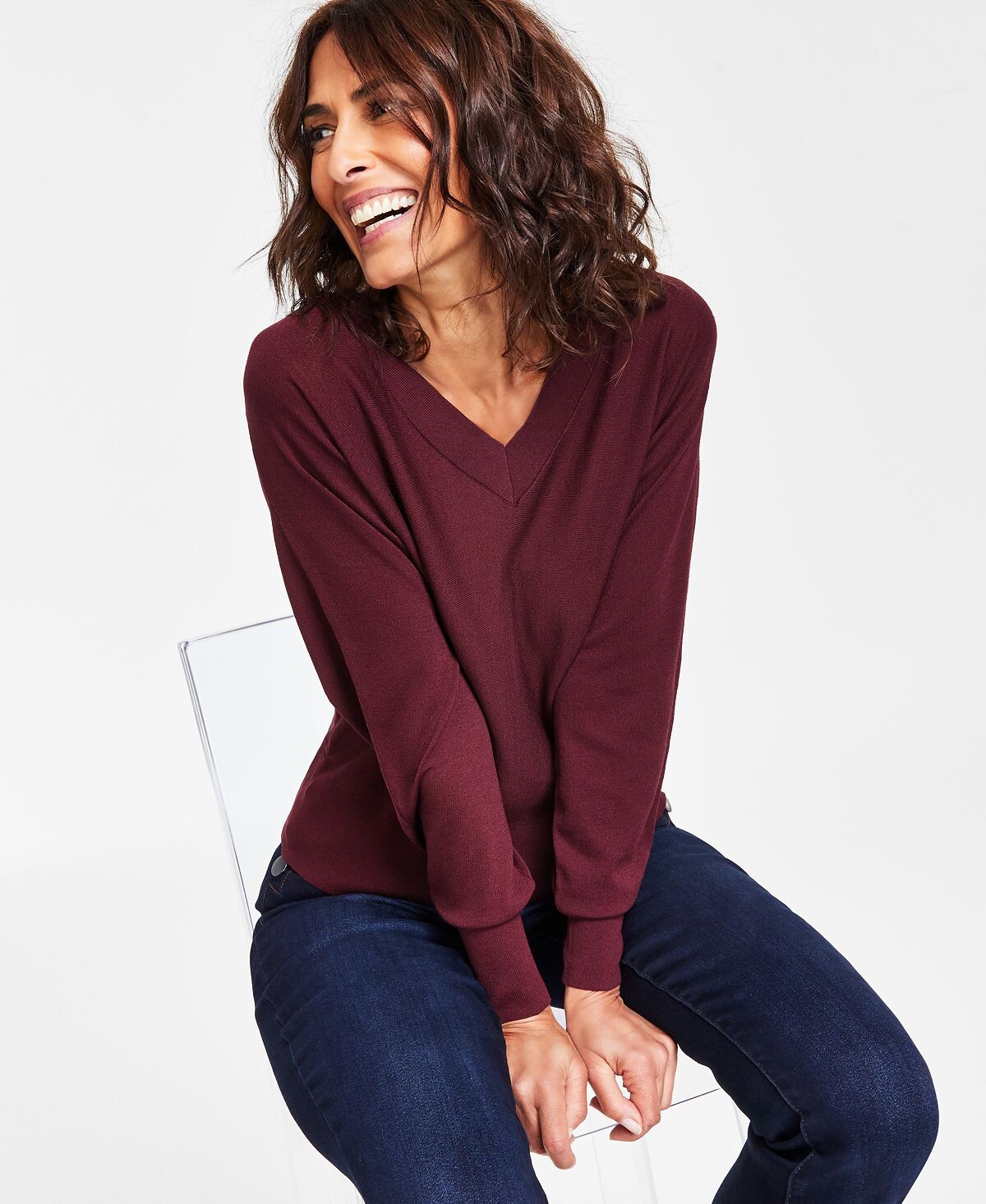 

Женский свитер с v-образным вырезом I.N.C. International Concepts