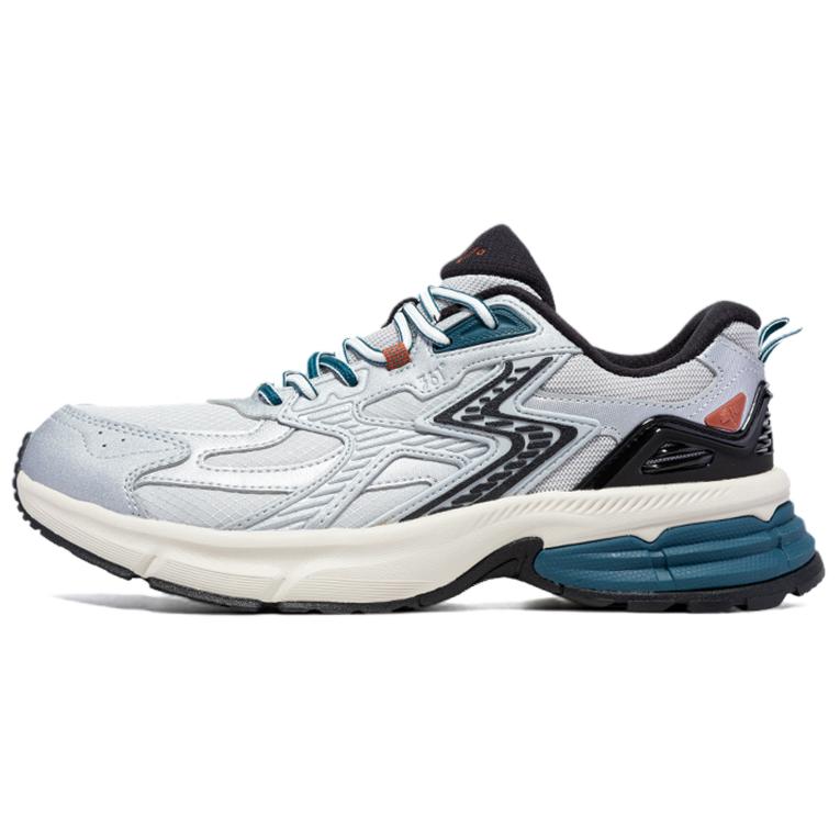 

361° Нескользящие износостойкие низкие повседневные туфли мужские белые серебристо-черные