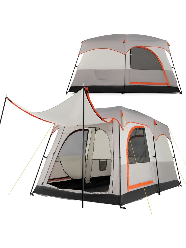 

COSTWAY Палатка для кемпинга на 4-6 человек, серого цвета