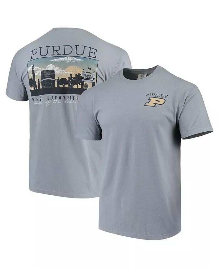 

Мужская серая футболка Purdue Boilermakers Team Comfort Colors Campus Scenery Image One, серый