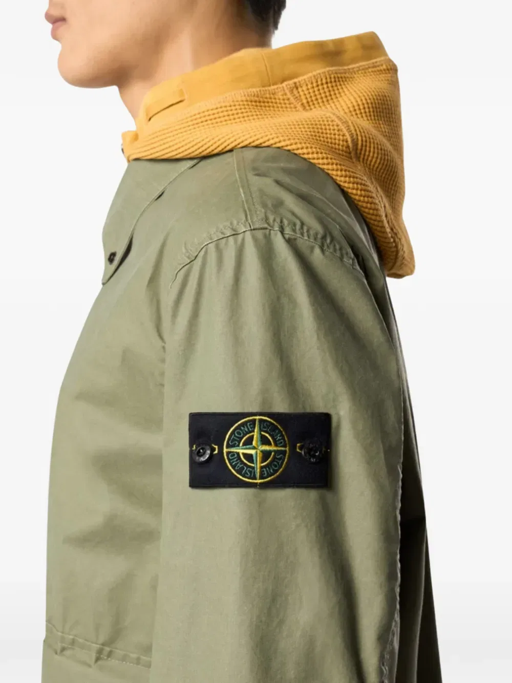 Вощеная рубашка-куртка Stone Island, зеленый — фото 2