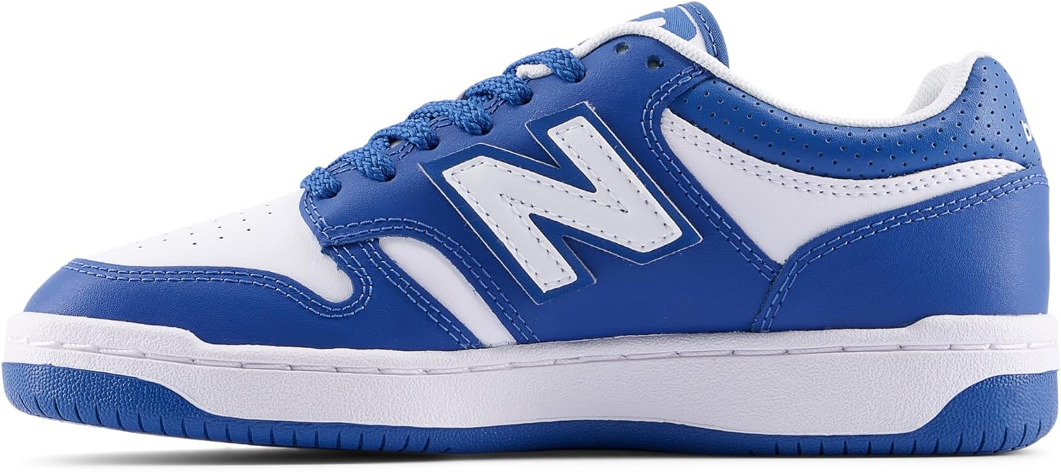 Детские кроссовки New Balance 480 V1 на шнуровке для мальчиков, белый/синий
