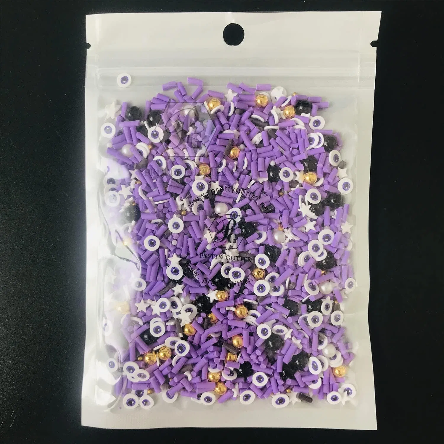 Набор полимерных дисков для декора ногтей RT-Eye Purple Mixes Slices Prettyg — фото 2