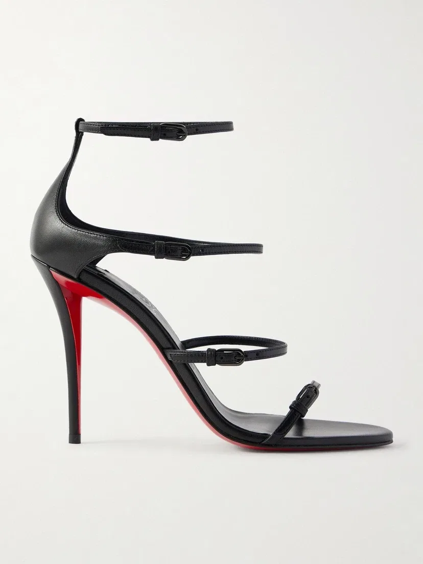 Millennium кожаные босоножки с пряжками Christian Louboutin, черный