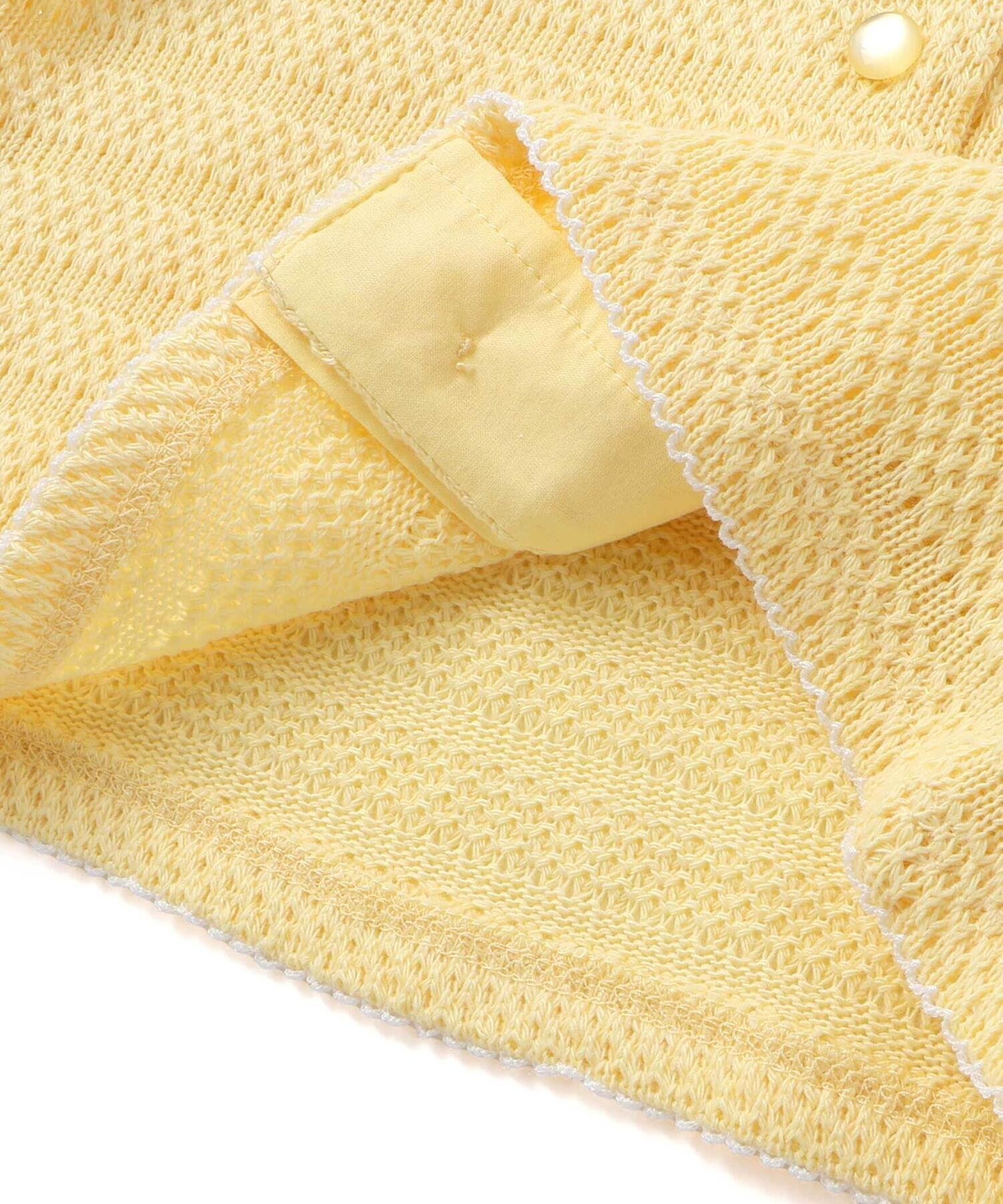 Вязаный крючком кардиган с длинными рукавами (100-150 см) BeBe, Yellow — фото 4