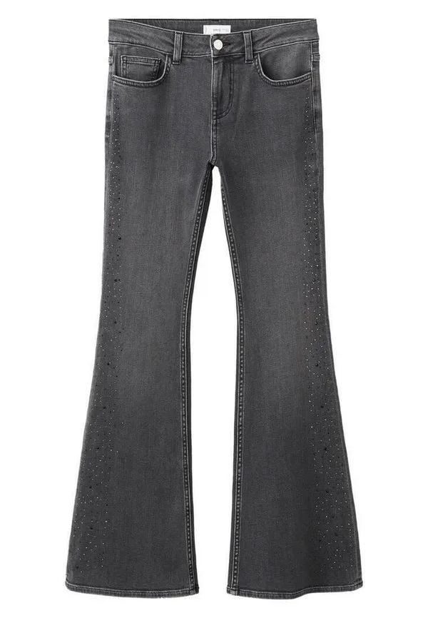 Подростковые расклешенные джинсы Mango Kids, Black Denim — фото 4